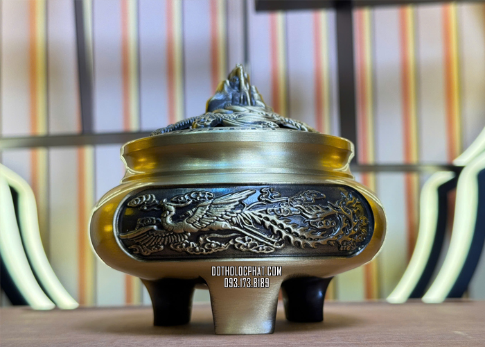 Đỉnh đốt trầm nắp đầu rồng trạm nổi