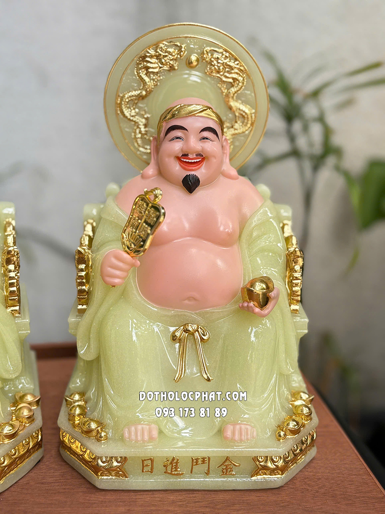 Tượng Thần Tài Thổ Địa Thạch Ngọc Hào Quang Song Long ODTT-125