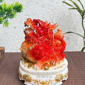 Tỳ Hưu Vờn Cầu Đỏ Cam Đế Xoay TH-033