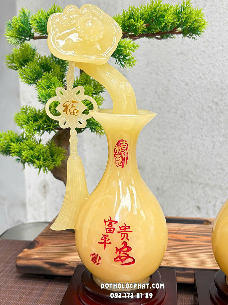 Cặp Lộc Bình Như Ý Phú Quý Bình An Vàng Ngọc LB-023