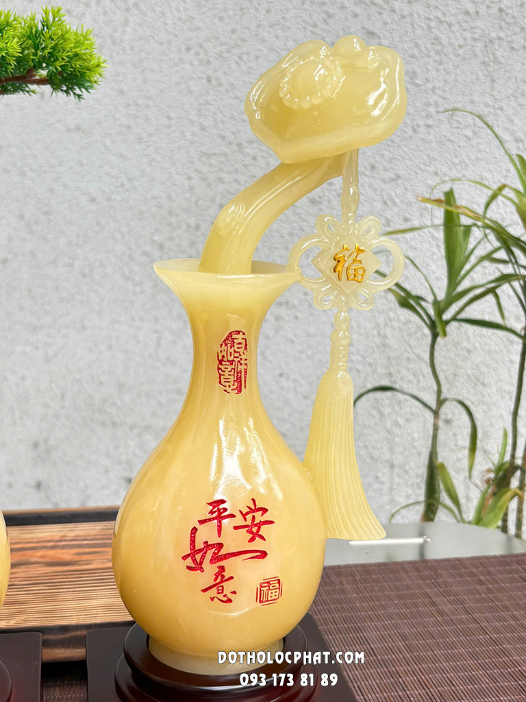Cặp Lộc Bình Như Ý Phú Quý Bình An Vàng Ngọc LB-023