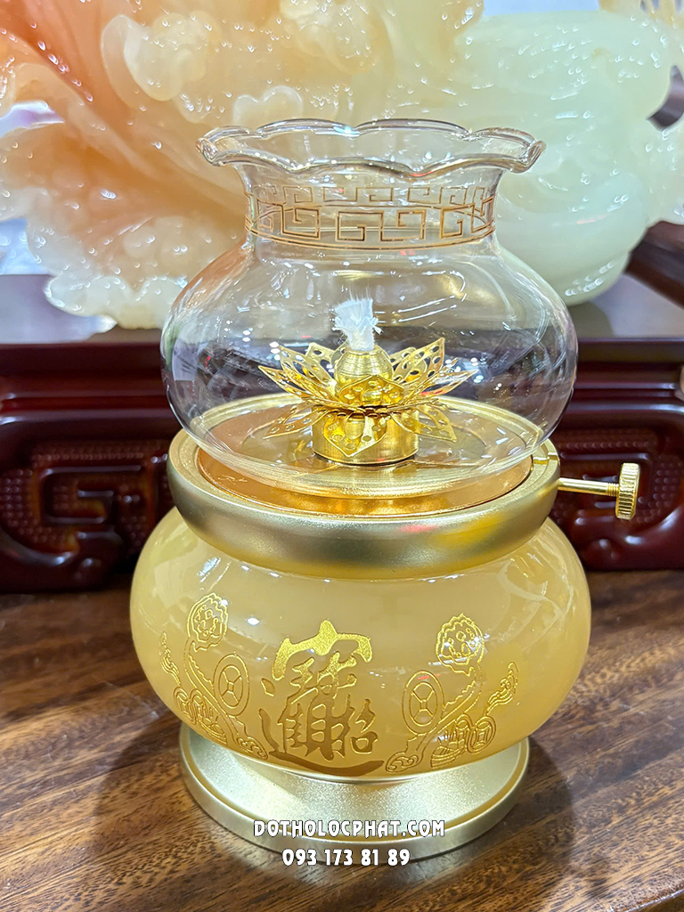Đèn Dầu Vàng Thạch Anh Chiêu Tài Tiến Bảo DD-031