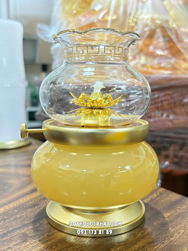 Đèn Dầu Vàng Thạch Anh Chiêu Tài Tiến Bảo DD-031