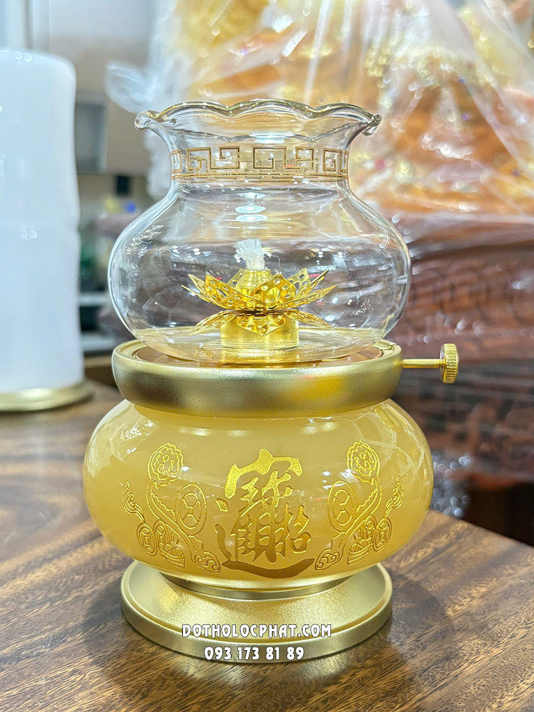 Đèn Dầu Vàng Thạch Anh Chiêu Tài Tiến Bảo DD-031