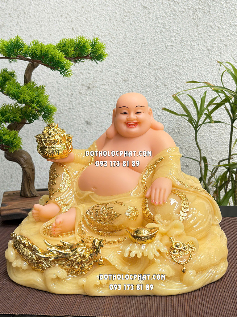 Tượng Phật Di Lặc Thạch Anh Cưỡi Rồng Vàng DLBT-095Tượng Phật Di Lặc Thạch Anh Cưỡi Rồng Vàng DLBT-095