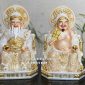 Tượng Thần Tài Thổ Địa Trắng Viền Vàng Hào Quang Song Long ODTT-129