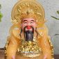 Tượng Thần Tiền Áo Vàng Thạch Anh Trơn Hào Quang TT-059