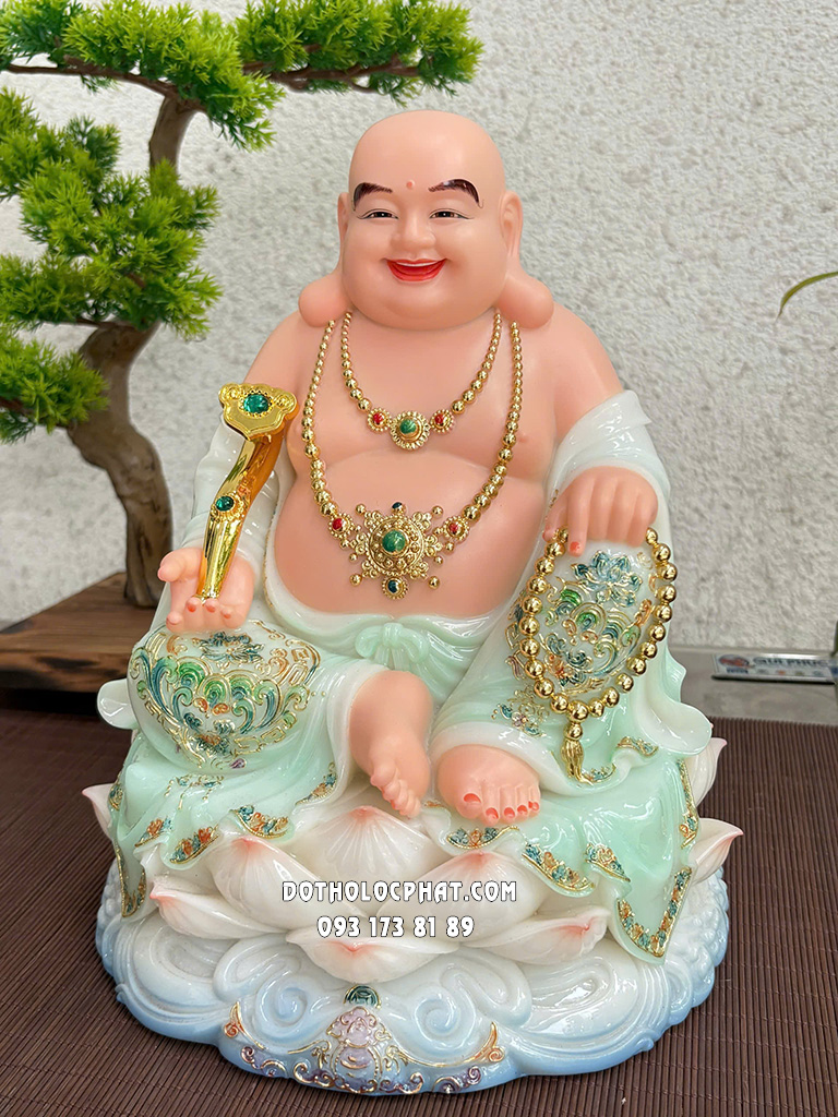 tuong-phat-di-lac-ao-xanh-hoa-van-de-sen-no-dlbt-096-4