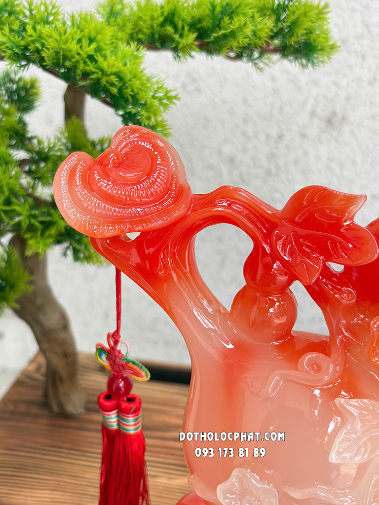 Hồ Lô Phong Thủy Phúc Lộc Sinh Sôi Đỏ Ngọc HLPT-002